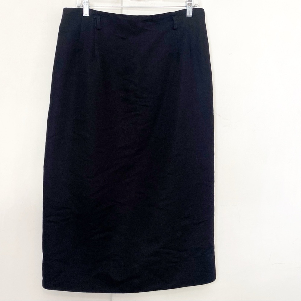 Wildlife VTG Sportswear Elegant Black Women's Midi Back Zip Pencil Skirt 14